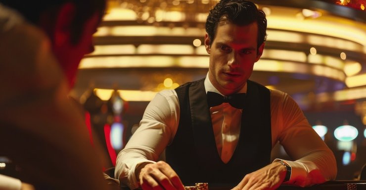 Tampilan meja Infinite Blackjack live di tuwagaslot dengan dealer profesional